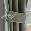 Graham & Green Curtains & Curtain Ties<Set of Two Sage Green Velvet Curtain Tie Backs