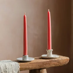 Graham & Green Candle Holders & Candles<Set of Two Salmon Pink Beeswax Dinner Candles