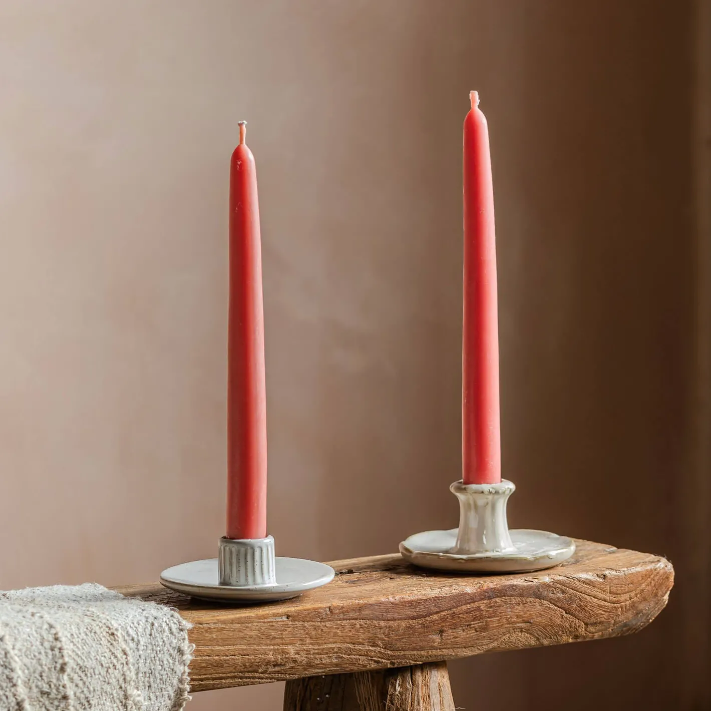 Graham & Green Candle Holders & Candles<Set of Two Salmon Pink Beeswax Dinner Candles