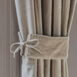 Graham & Green Curtains & Curtain Ties<Set of Two Sand Velvet Curtain Tie Backs