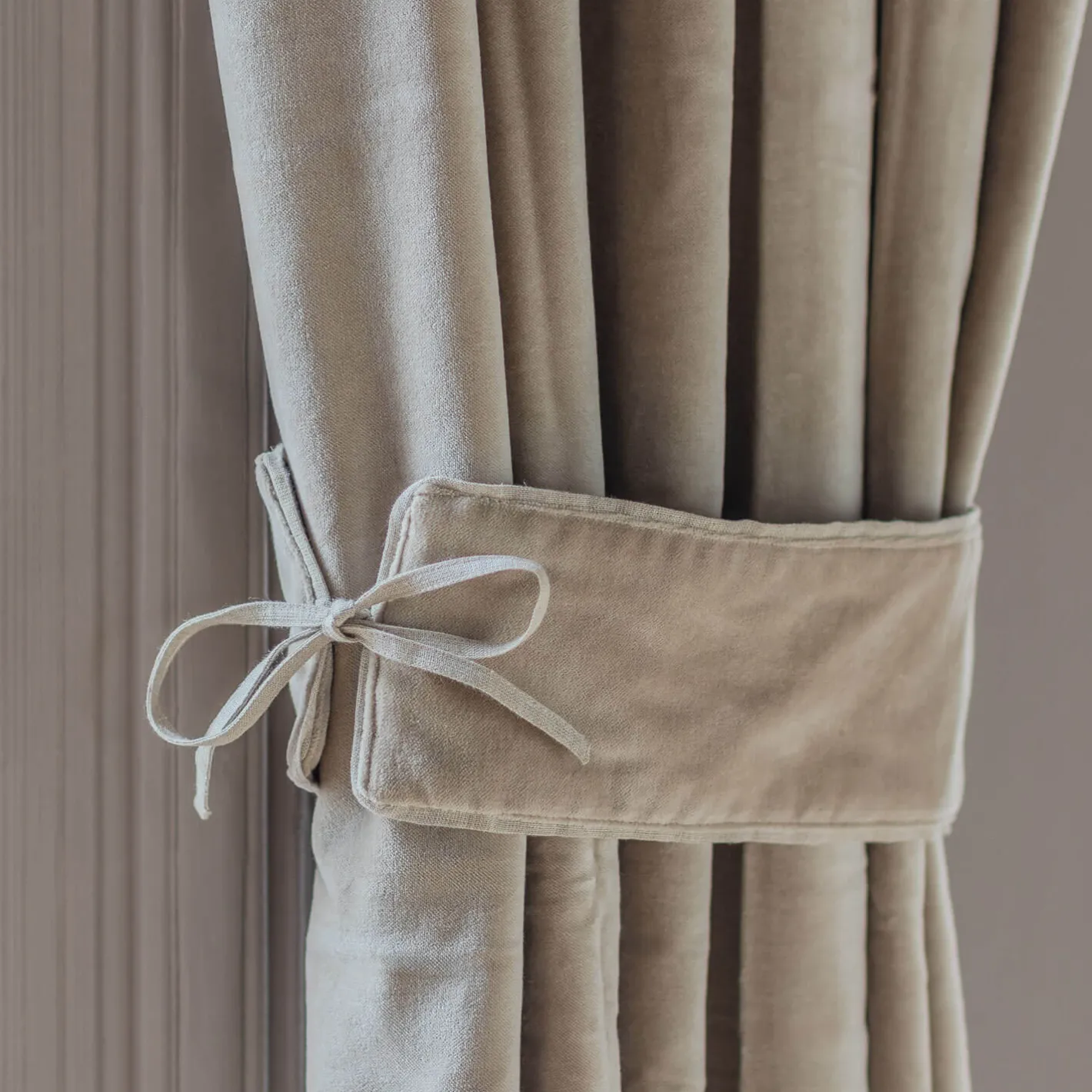 Graham & Green Curtains & Curtain Ties<Set of Two Sand Velvet Curtain Tie Backs