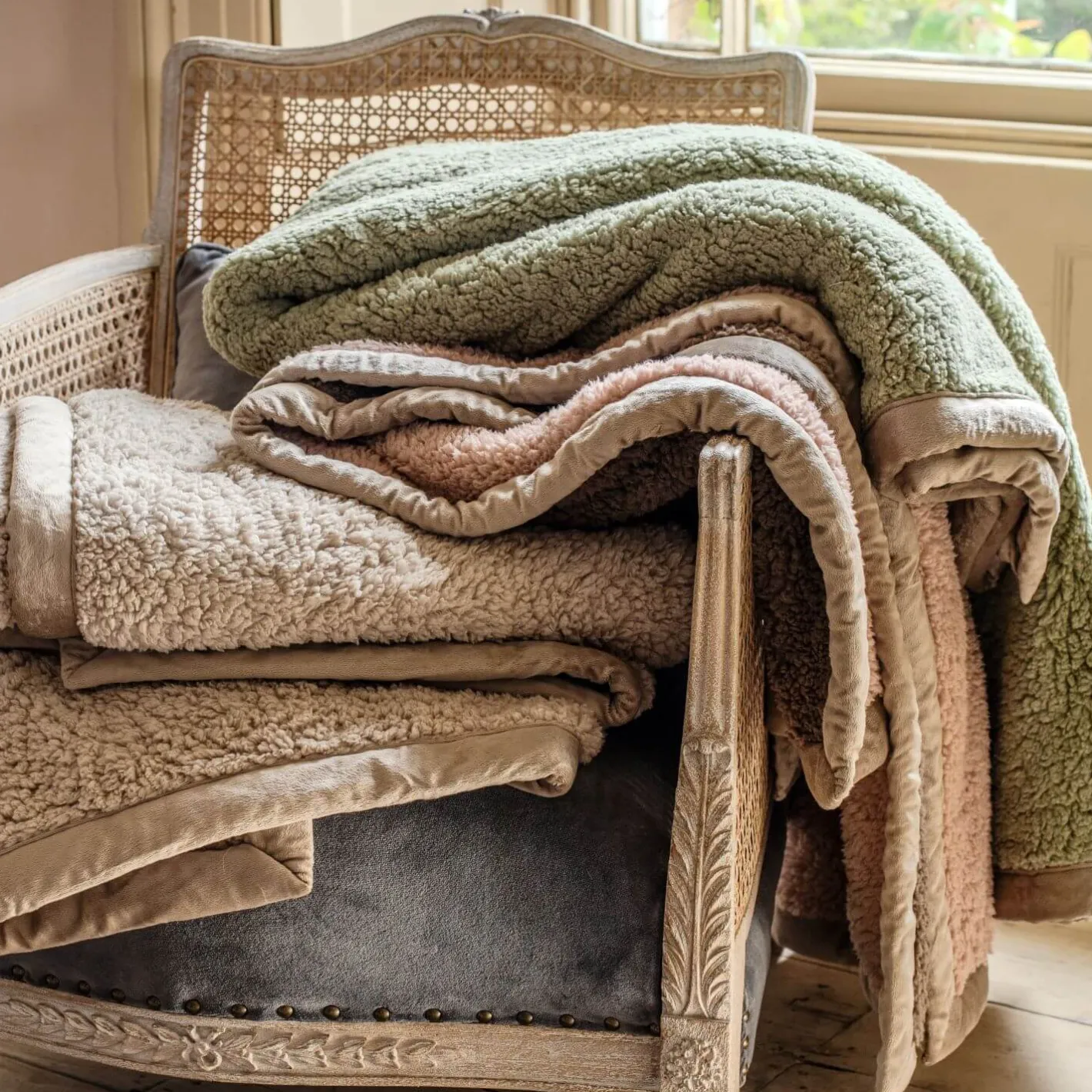 Graham & Green Sofa Throws|Throws & Blankets<Sherpa Throw Blush