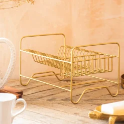 Graham & Green Kitchen Accessories<Short Gold Dish Rack