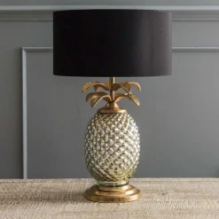 Graham & Green Table Lamps<Silver and Gold Pineapple Lamp