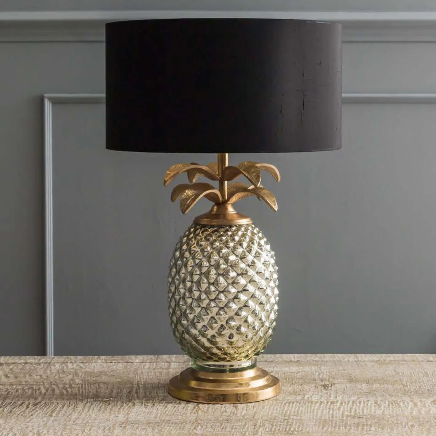 Graham & Green Table Lamps<Silver and Gold Pineapple Lamp
