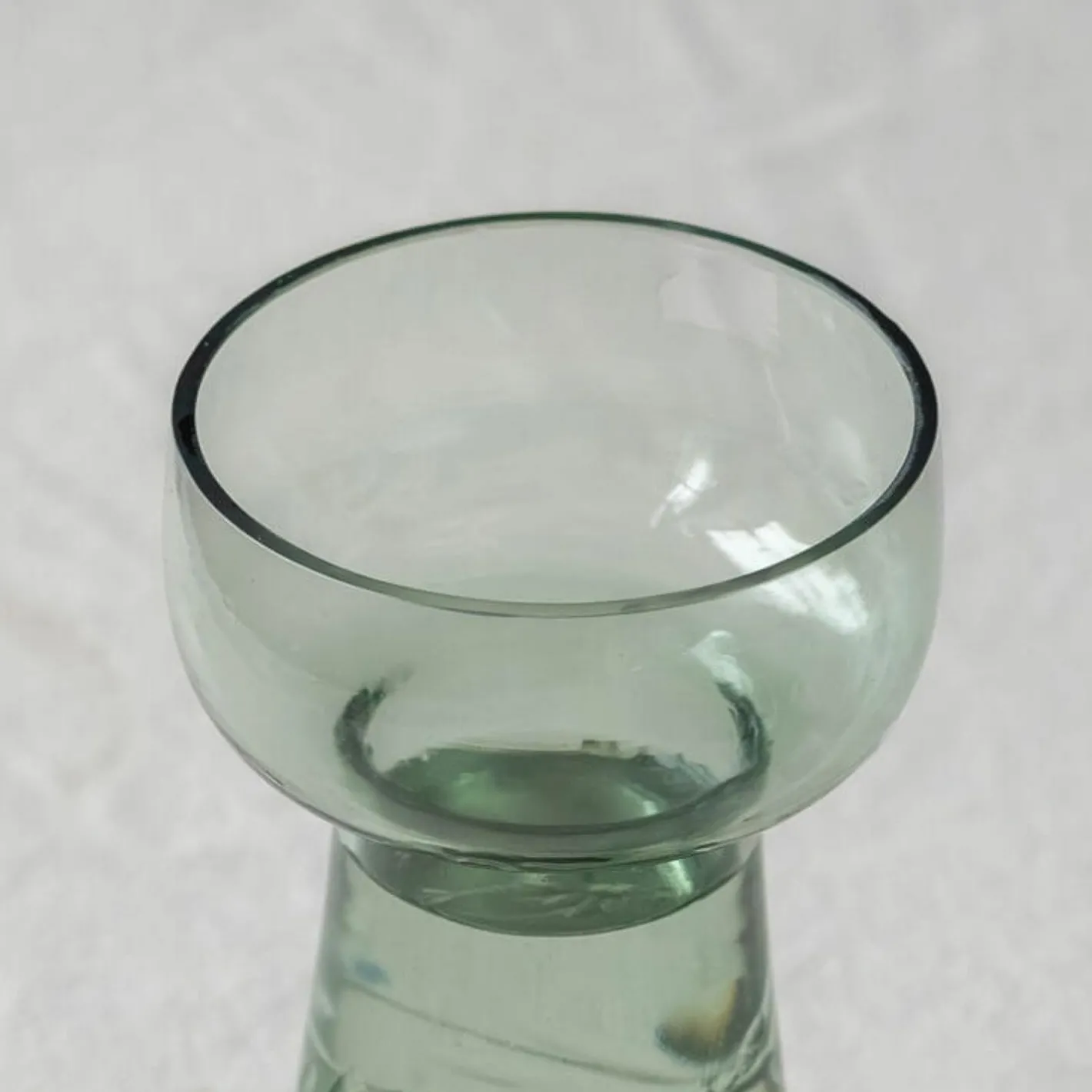 Graham & Green Vases & Plant Pots<Small Etched Floral Green Glass Vase