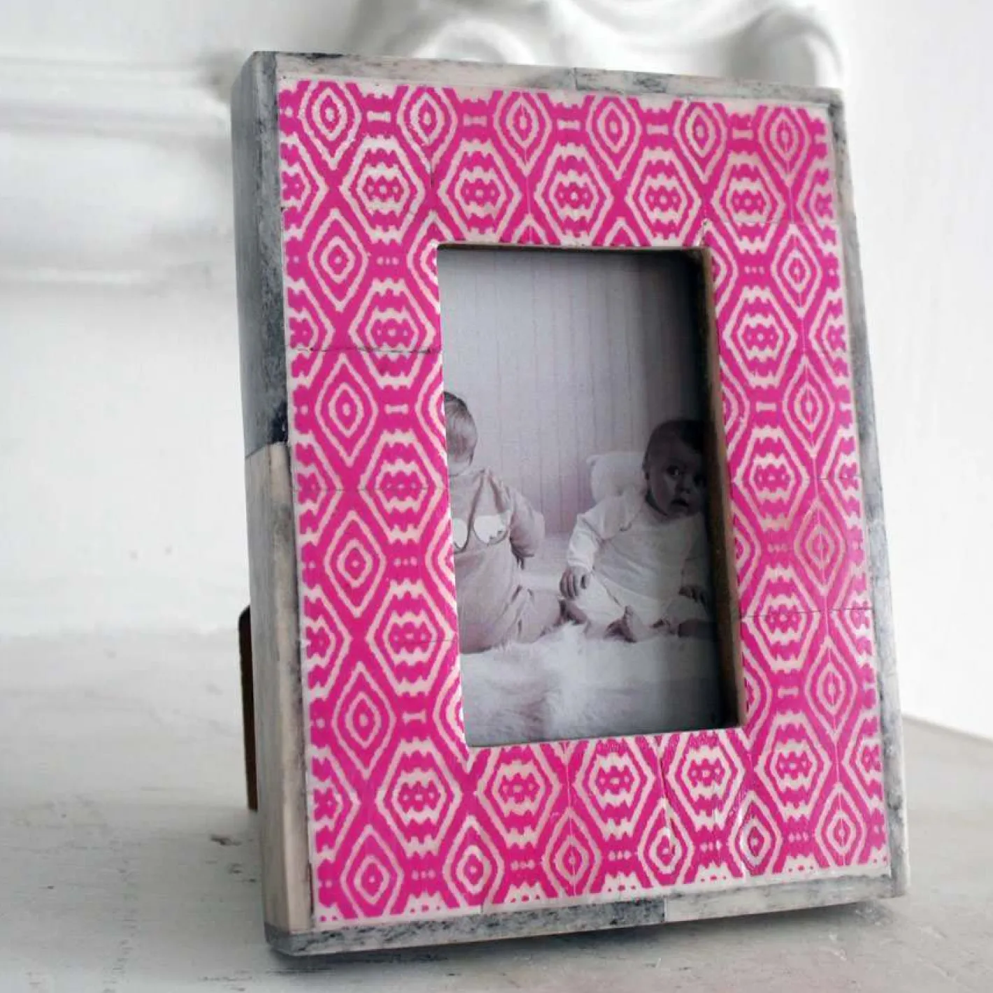 Graham & Green Photo Frames<Small Pink Bone Photo Frame