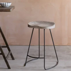 Graham & Green Stools<Small Wood And Iron Stool