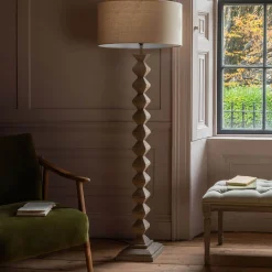 Graham & Green Floor Lamps<Spencer Floor Lamp with Linen Shade
