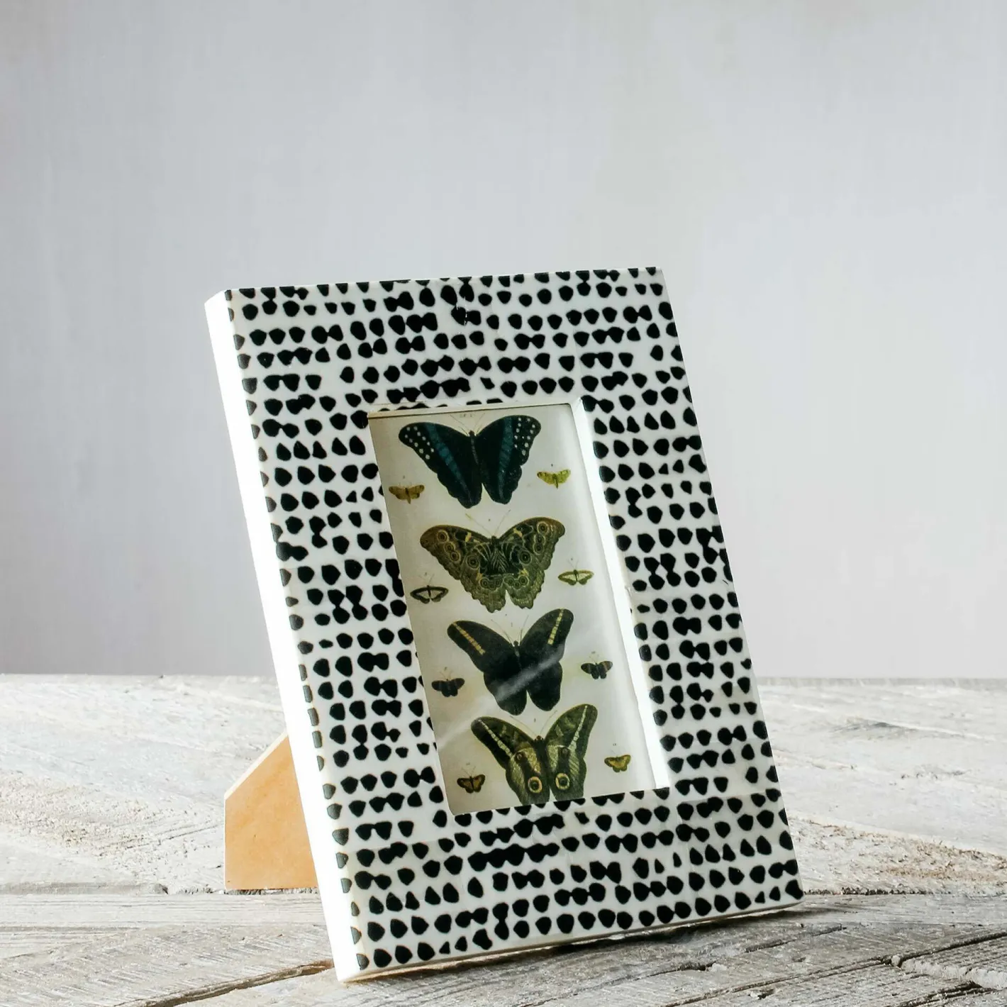 Graham & Green Photo Frames<Spotty Black Bone Frame