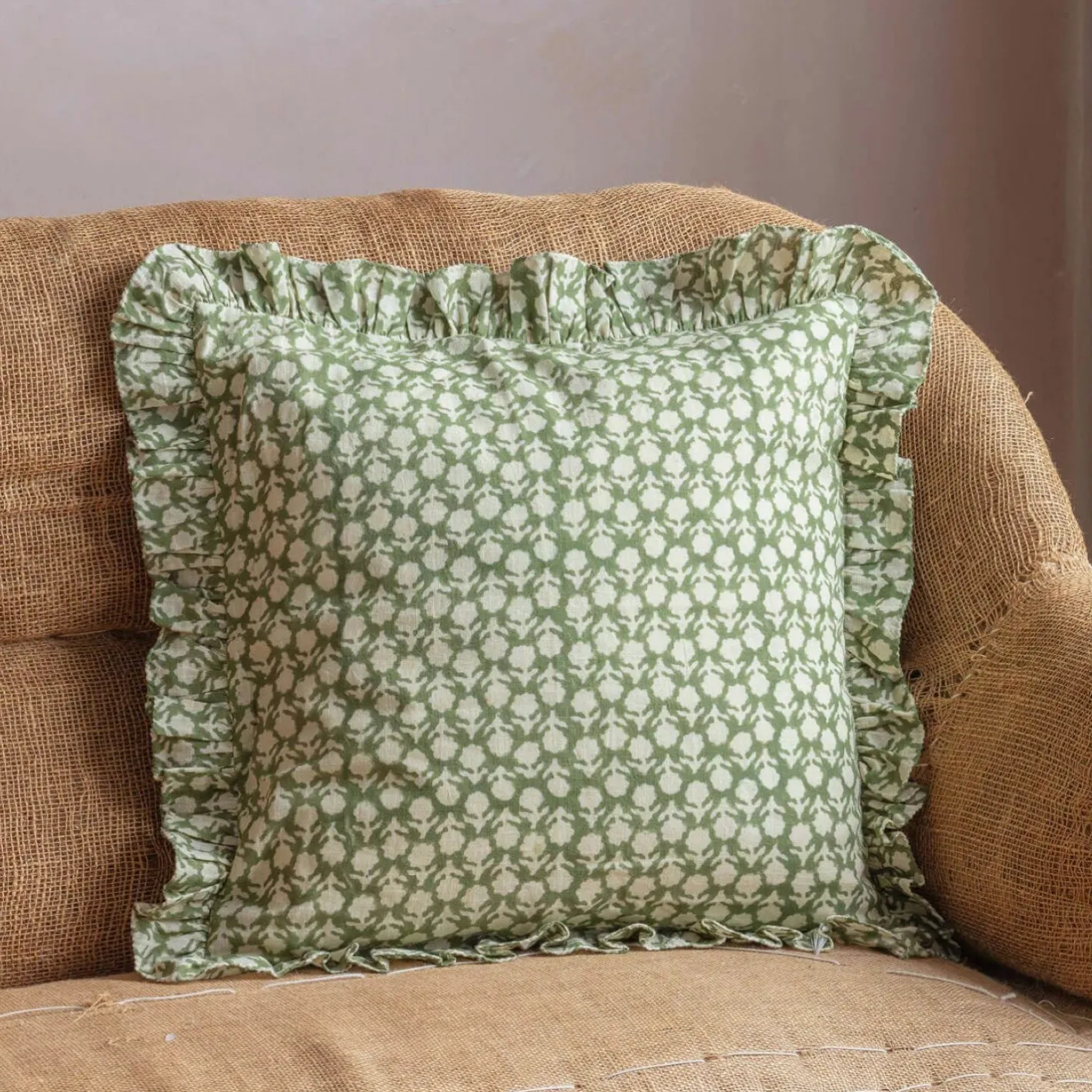 Graham & Green Sofa Cushions|Cushions<Square Floral Block Printed Cushions