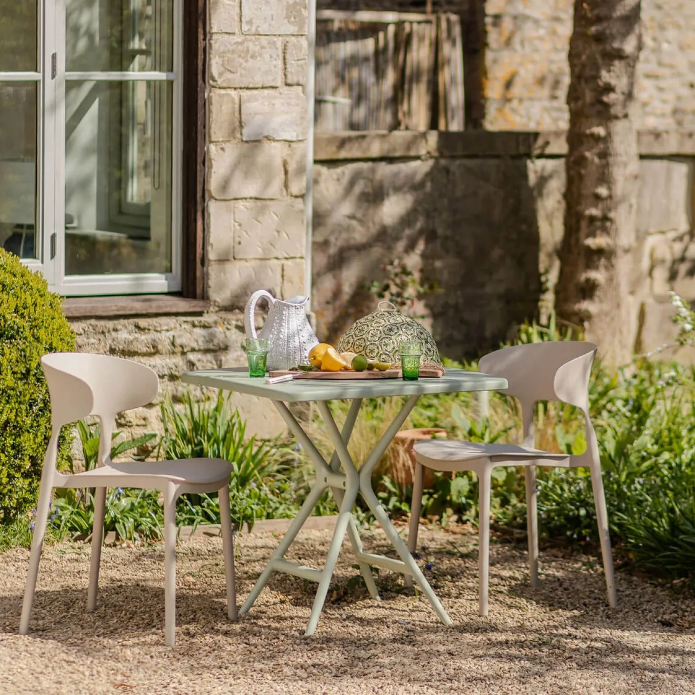 Graham & Green Garden Tables & Sets|Garden Tables & Sets<Square Moss Green Garden Dining Table