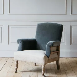 Graham & Green Armchairs<Stanley Deconstructed Velvet and Linen Armchair