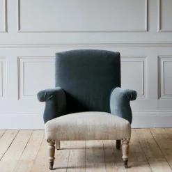Graham & Green Armchairs<Stanley Deconstructed Velvet and Linen Armchair