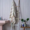 Graham & Green Bathroom Accessories<Stone Wide Stripe Turkish Beach Towel Wrap