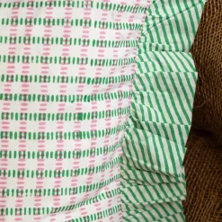 Graham & Green Sofa Cushions|Cushions<Sundae Green & Pink Frill Square Cushion