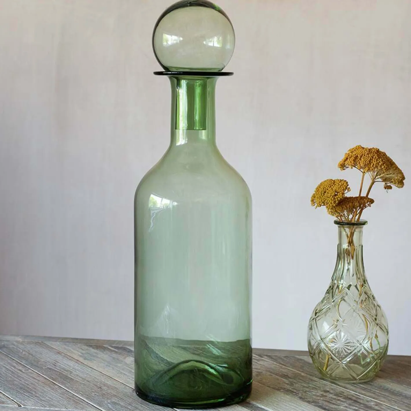 Graham & Green Decorative Accessories<Tall Green Glass Bottle