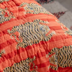 Graham & Green Quilts & Bedding<Tiger and Orange Stripe Reversible King Size Quilt