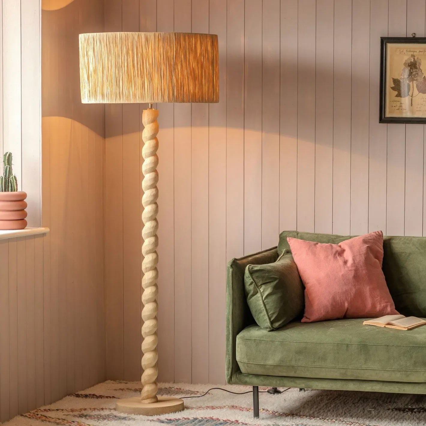 Graham & Green Floor Lamps<Tordu Wooden Floor Lamp