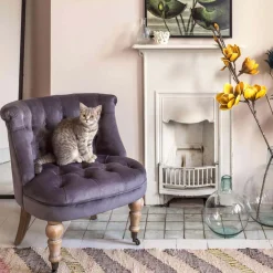 Graham & Green Armchairs|Cocktail Chairs<Trianon Grey Velvet Chair
