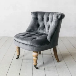 Graham & Green Armchairs|Cocktail Chairs<Trianon Grey Velvet Chair