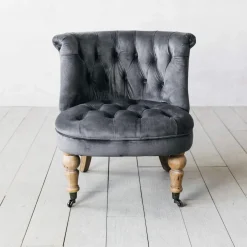 Graham & Green Armchairs|Cocktail Chairs<Trianon Grey Velvet Chair