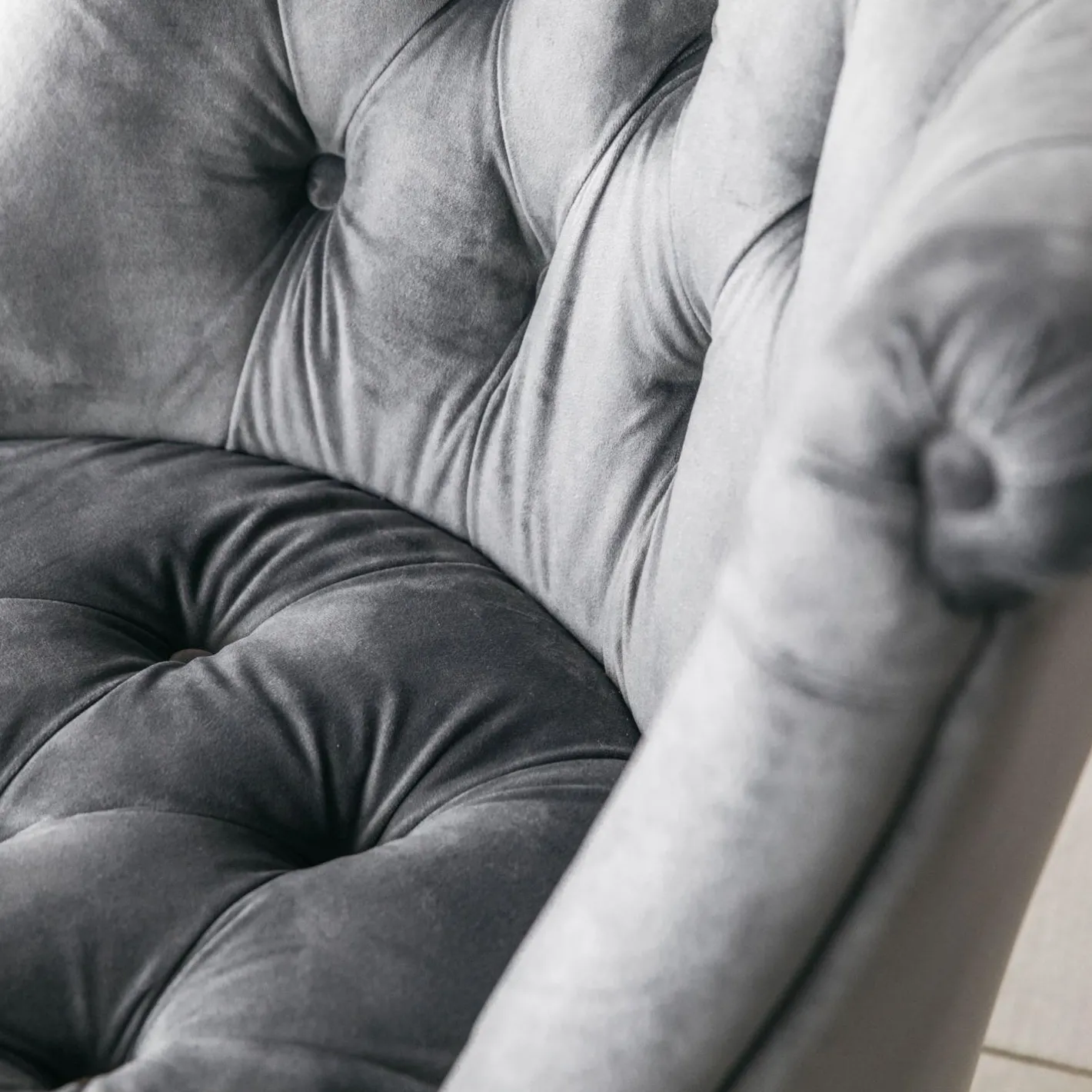 Graham & Green Armchairs|Cocktail Chairs<Trianon Grey Velvet Chair