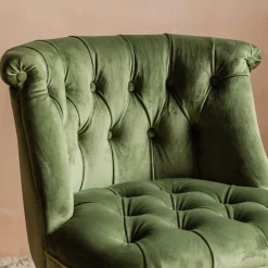 Graham & Green Cocktail Chairs<Trianon Moss Green Velvet Cocktail Chair