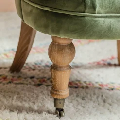 Graham & Green Cocktail Chairs<Trianon Moss Green Velvet Cocktail Chair