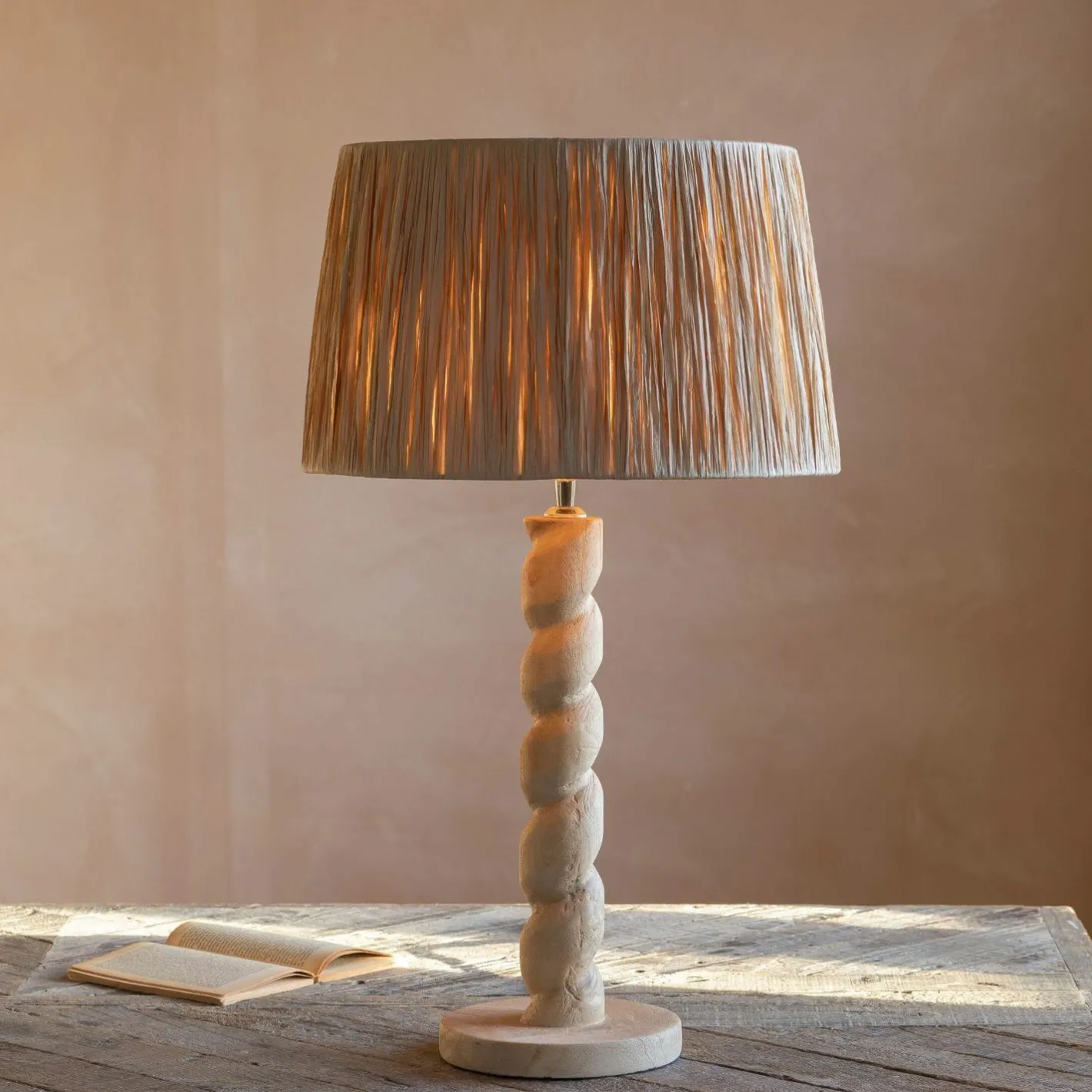 Graham & Green Table Lamps<Twisted Natural Wood Table Lamp