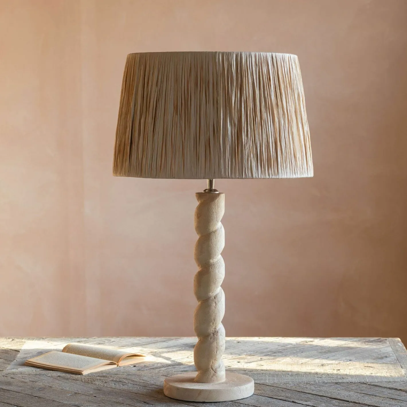 Graham & Green Table Lamps<Twisted Natural Wood Table Lamp
