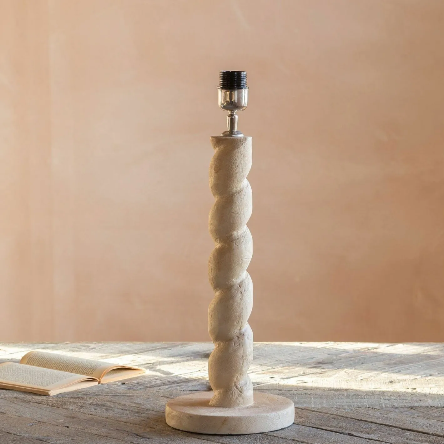 Graham & Green Table Lamps<Twisted Natural Wood Table Lamp