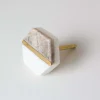 Graham & Green Knobs & Handles<Two Tone Marble and Brass Hexagon Knob