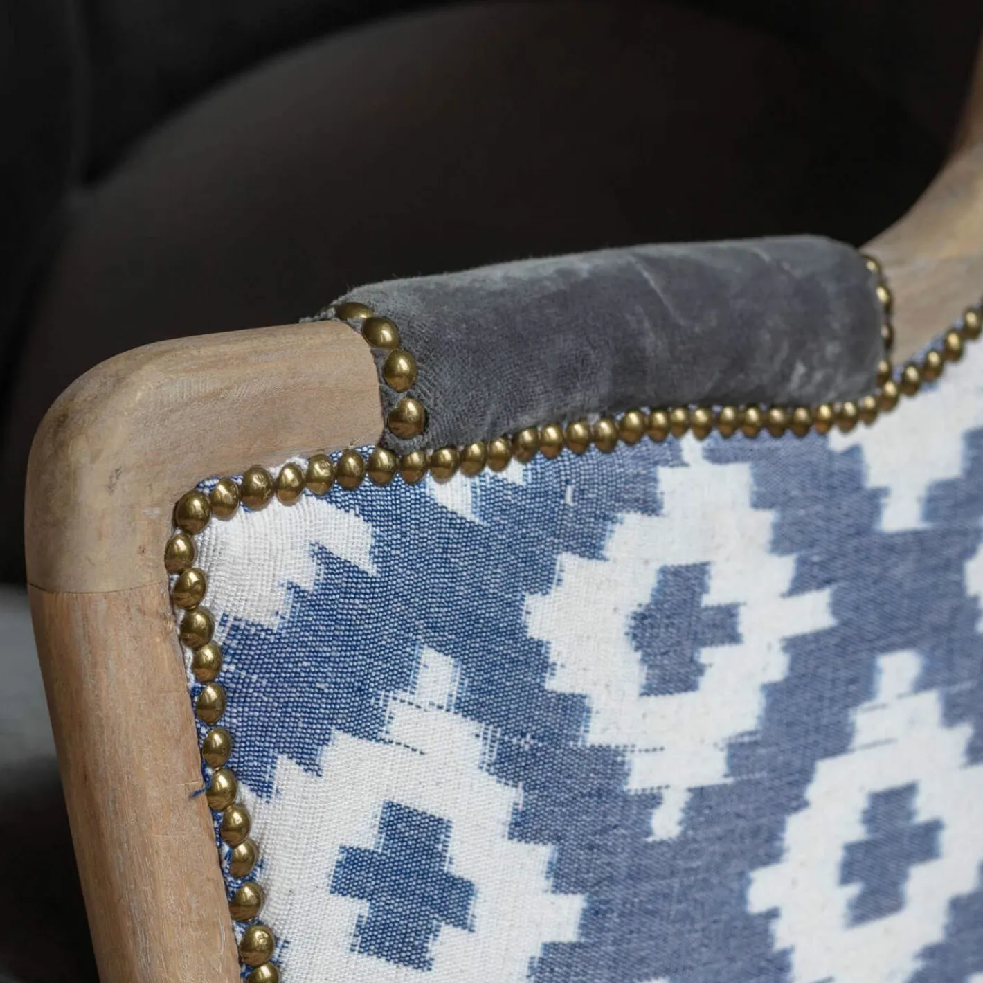 Graham & Green Armchairs<Valentin Blue Ikat Armchair