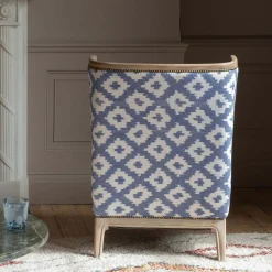 Graham & Green Armchairs<Valentin Blue Ikat Armchair