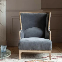 Graham & Green Armchairs<Valentin Blue Ikat Armchair