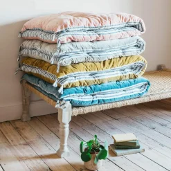 Graham & Green Seat Pads & Bed Rolls|Seat Pads & Bed Rolls<Velvet Bed Rolls with Striped Reverse