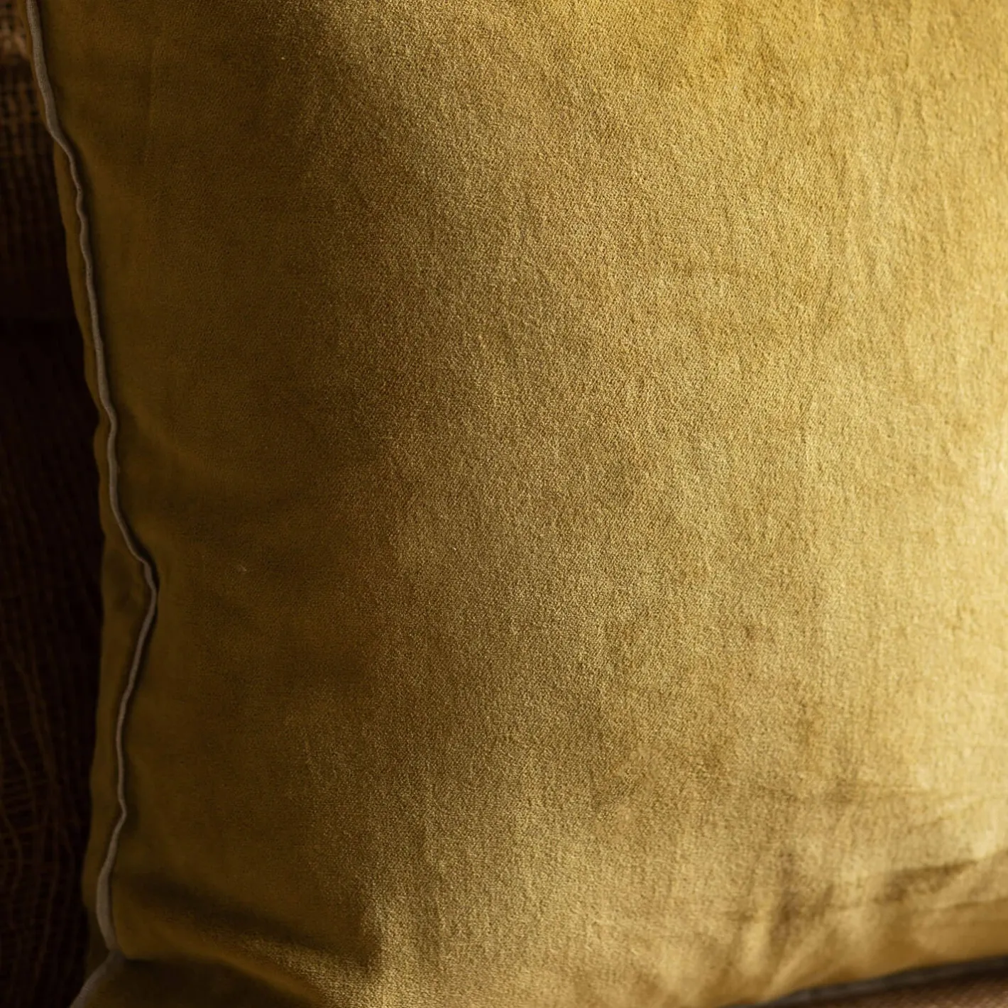 Graham & Green Sofa Cushions|Cushions<Velvet Square Cushions with Linen Trim