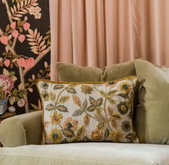 Graham & Green Sofa Cushions|Cushions<Viola Embroidered Linen Rectangular Cushion