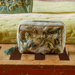 Graham & Green Wash Bags|Wash Bags<Viola Embroidered Linen Wash Bag