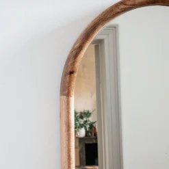 Graham & Green Floor Standing Mirrors|Wall Mirrors<Walter Natural Wood Arched Mirror