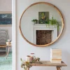 Graham & Green Round Mirrors|Wall Mirrors<Walter Natural Wood Large Round Mirror