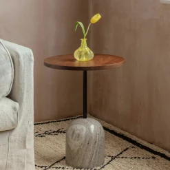 Graham & Green Side Tables<Waverly Wood and Marble Side Table