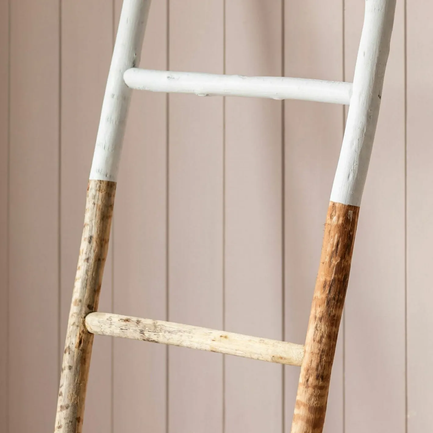 Graham & Green Bathroom Accessories|Household Storage<White Dipped Wooden Ladder