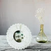 Graham & Green Photo Frames<White Doily Round Bone Frame