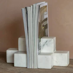 Graham & Green Bookends & Paperweights<White Marble Bookends
