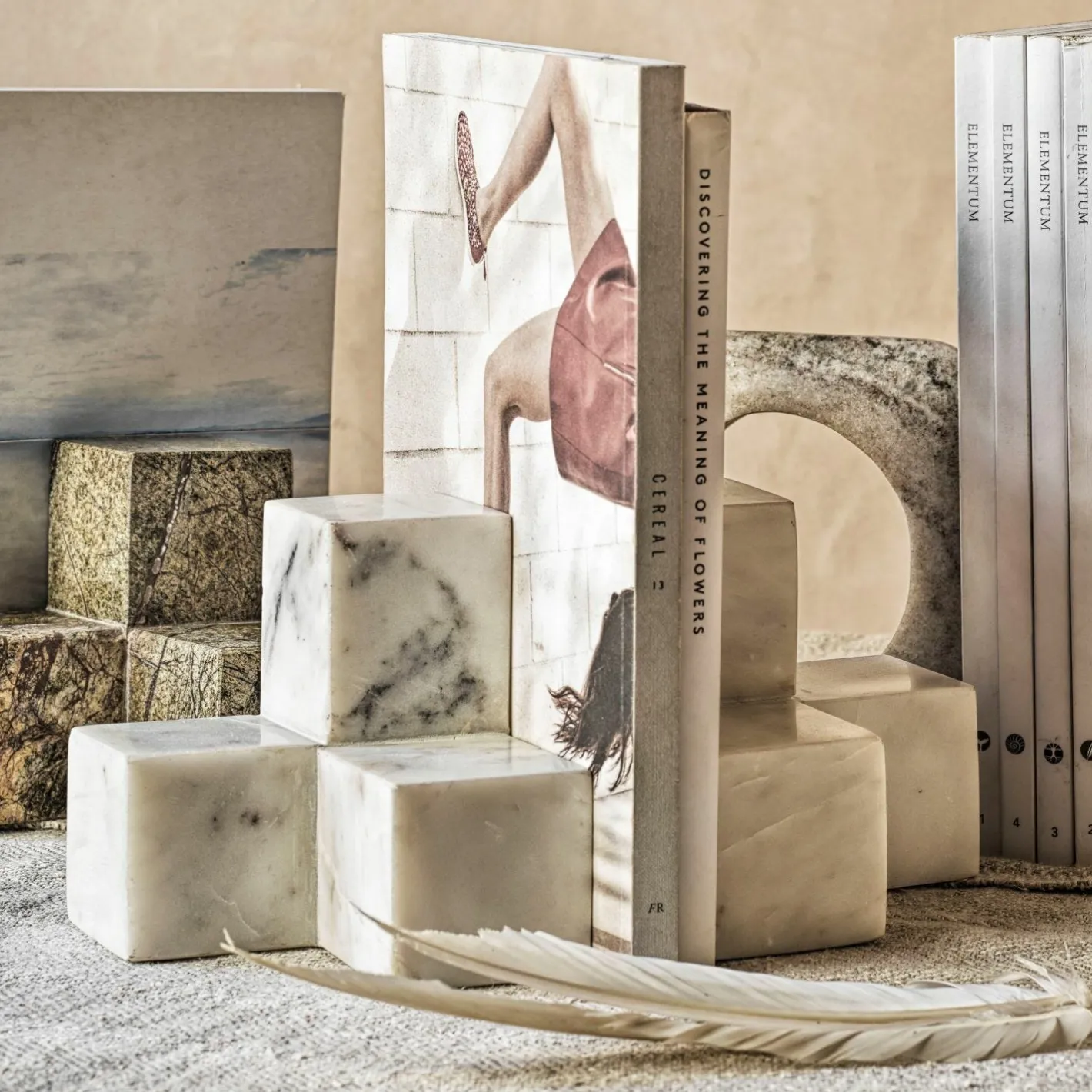 Graham & Green Bookends & Paperweights<White Marble Bookends