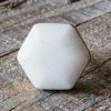 Graham & Green Knobs & Handles<White Marble Domed Hexagon Knob