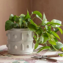 Graham & Green Vases & Plant Pots<White Rustic Planter Large