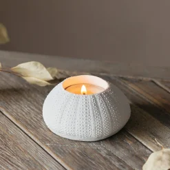 Graham & Green Candle Holders & Candles<White Urchin Candle Holder